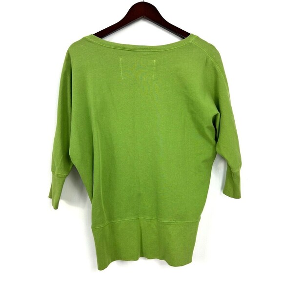 Gap Womens Sweatshirt Top Size M Green 3/4 Sleeve V Neck Cotton Pullover T - Picture 4 of 12